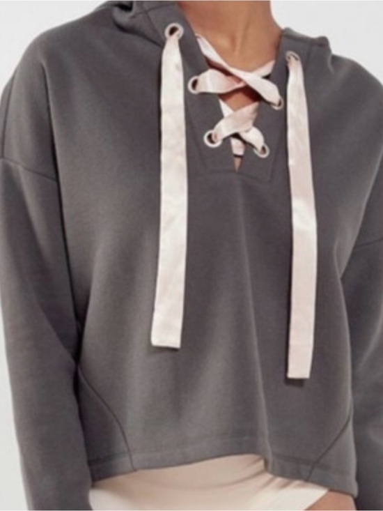 Urban Outfitters Tops - Out From Under for Urban Outfitters Gray Hoodie, Sz S, Lace up Sweatshirt (m1)